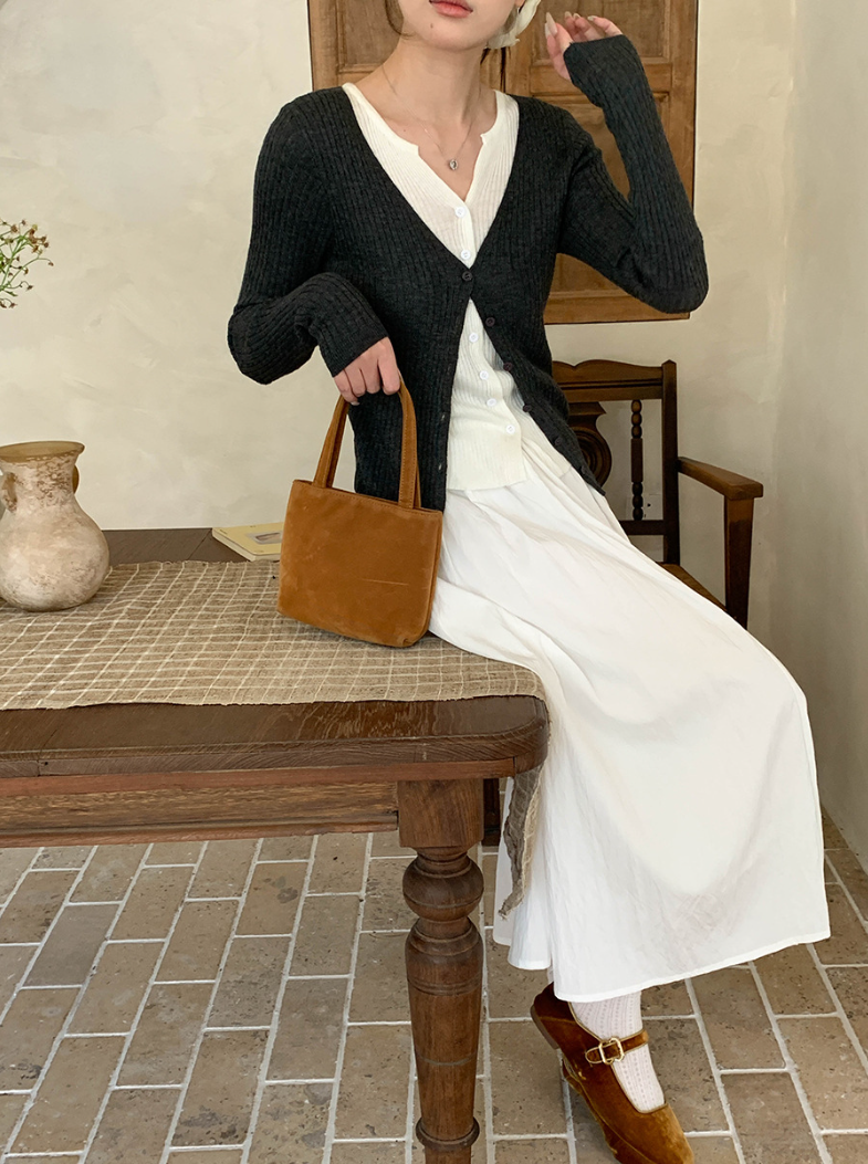 【一部即納】レイヤードデザインリブニット