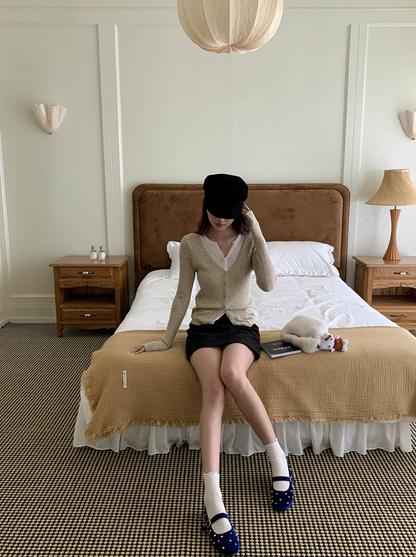 【一部即納】レイヤードデザインリブニット