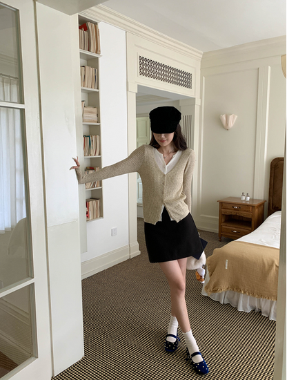 【一部即納】レイヤードデザインリブニット