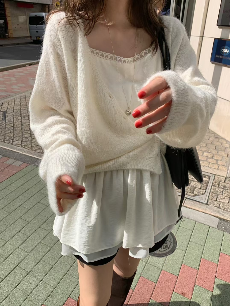 【即納】ソフトエアリーニットカーディガン