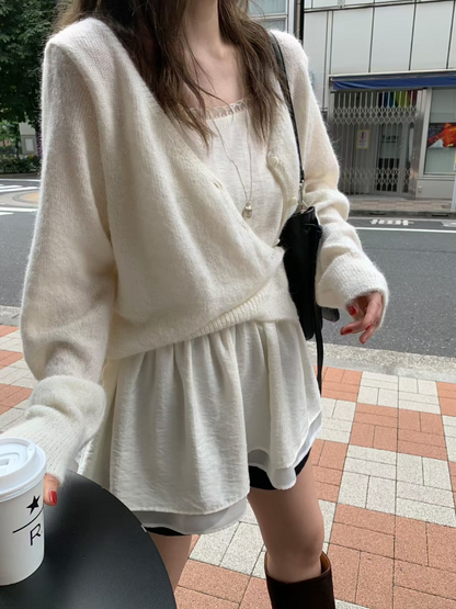 【即納】ソフトエアリーニットカーディガン