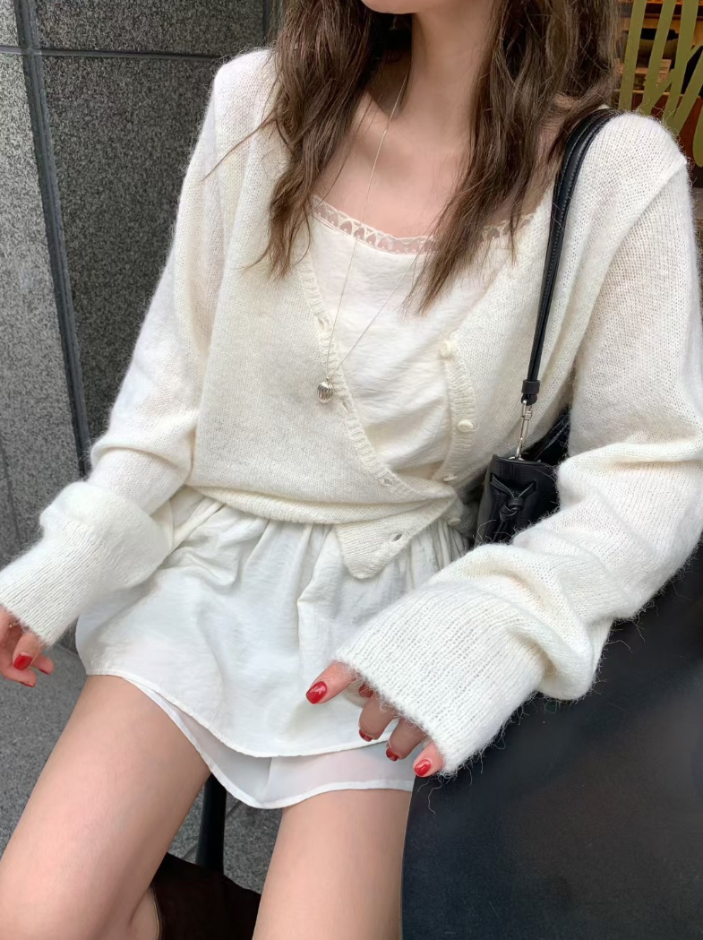 【即納】ソフトエアリーニットカーディガン