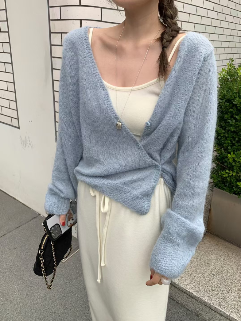 【即納】ソフトエアリーニットカーディガン