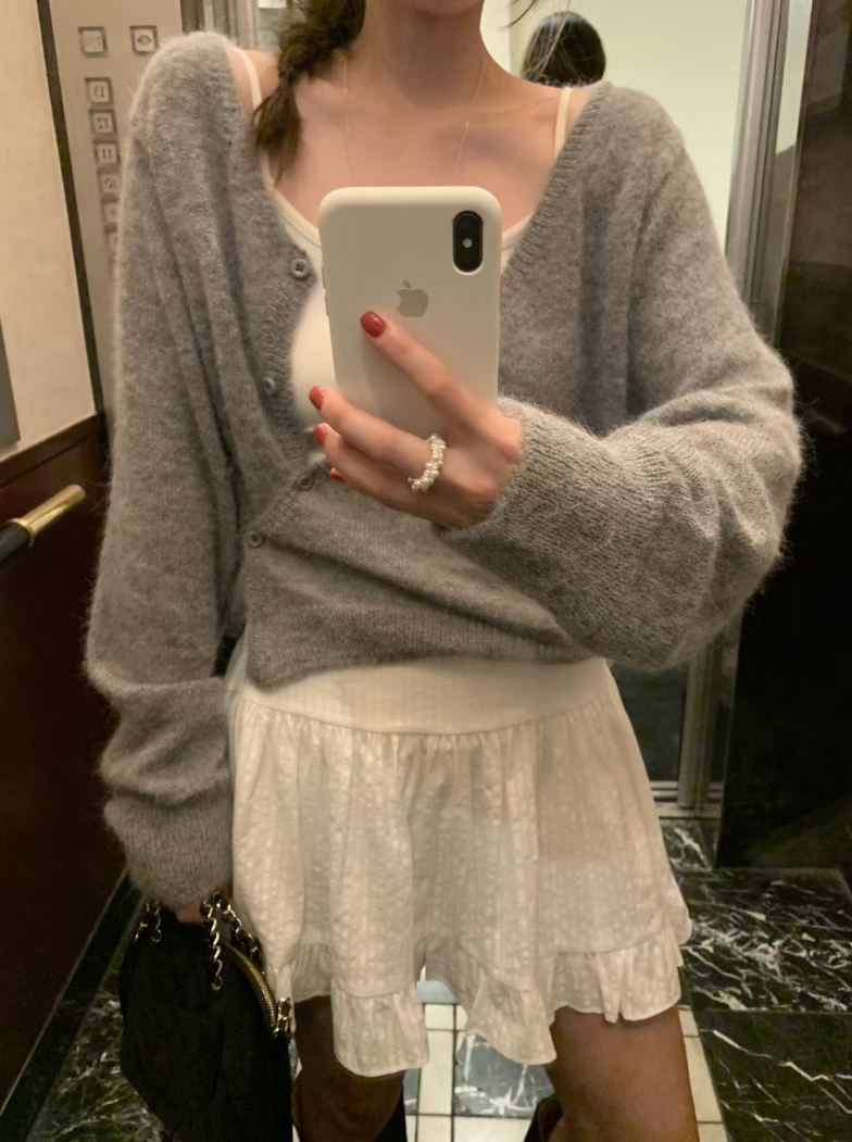 【即納】ソフトエアリーニットカーディガン