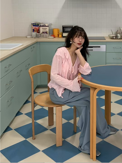 【即納】エアリーフリルシアーカーディガン