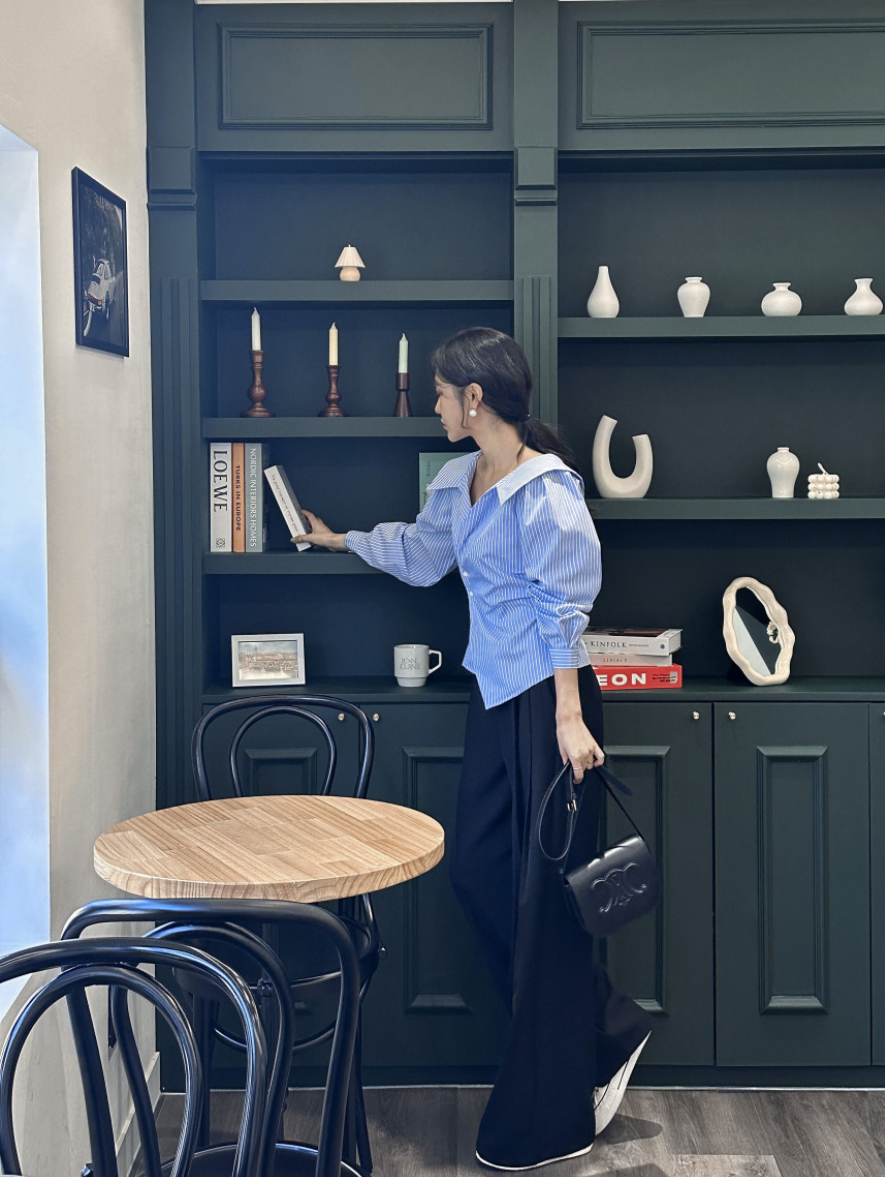 【即納 2/6(金)PM12:00～販売START】アシンメトリーカラー デザインシャツ