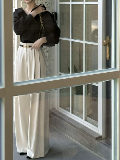 【即納 2/6(金)PM12:00～販売START】アシンメトリーカラー デザインシャツ