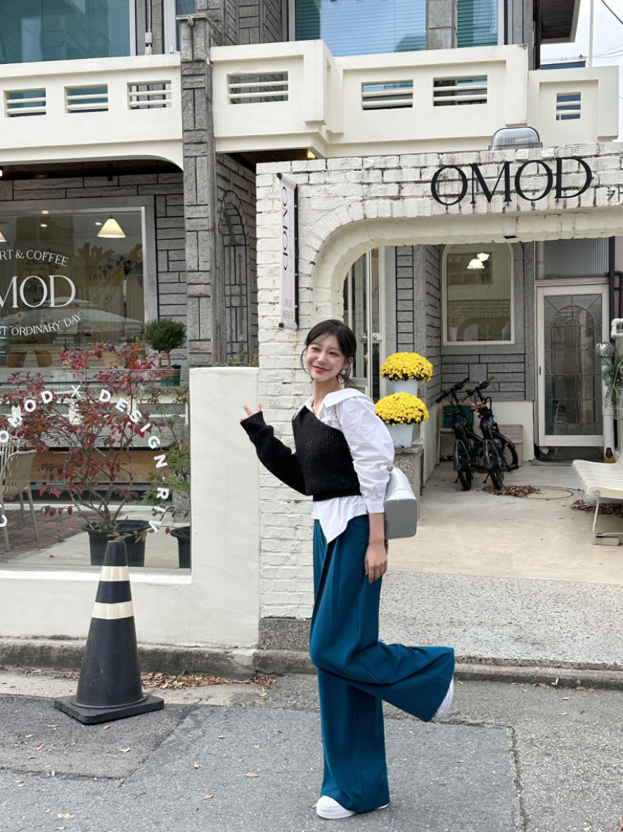 【即納 2/6(金)PM12:00～販売START】アシンメトリーカラー デザインシャツ