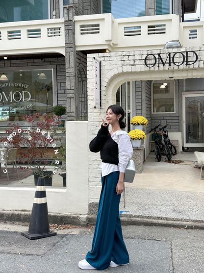 【即納 2/6(金)PM12:00～販売START】アシンメトリーカラー デザインシャツ