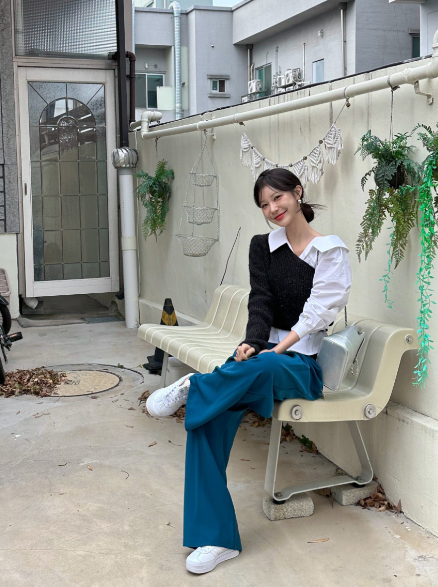 【即納 2/6(金)PM12:00～販売START】アシンメトリーカラー デザインシャツ