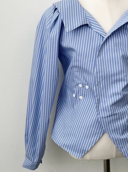 【即納 2/6(金)PM12:00～販売START】アシンメトリーカラー デザインシャツ