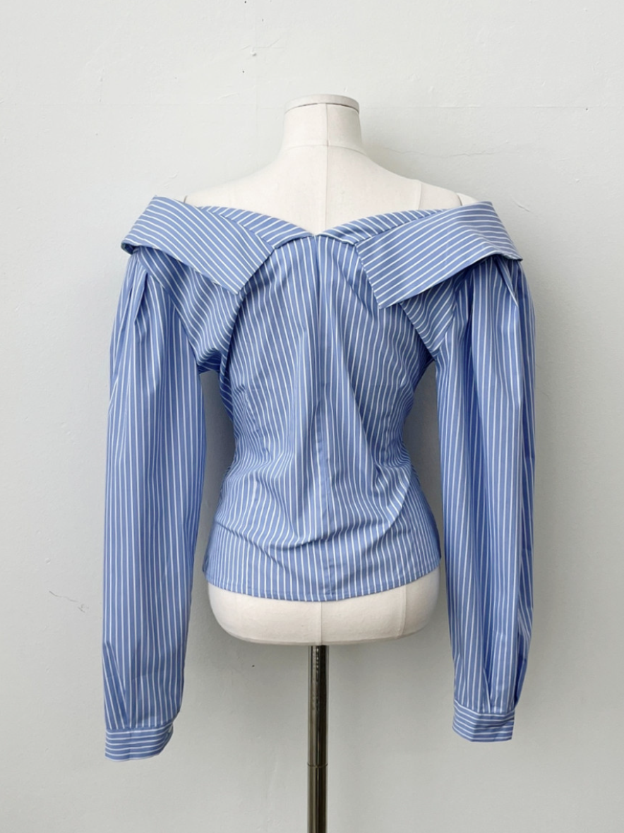 【即納 2/6(金)PM12:00～販売START】アシンメトリーカラー デザインシャツ