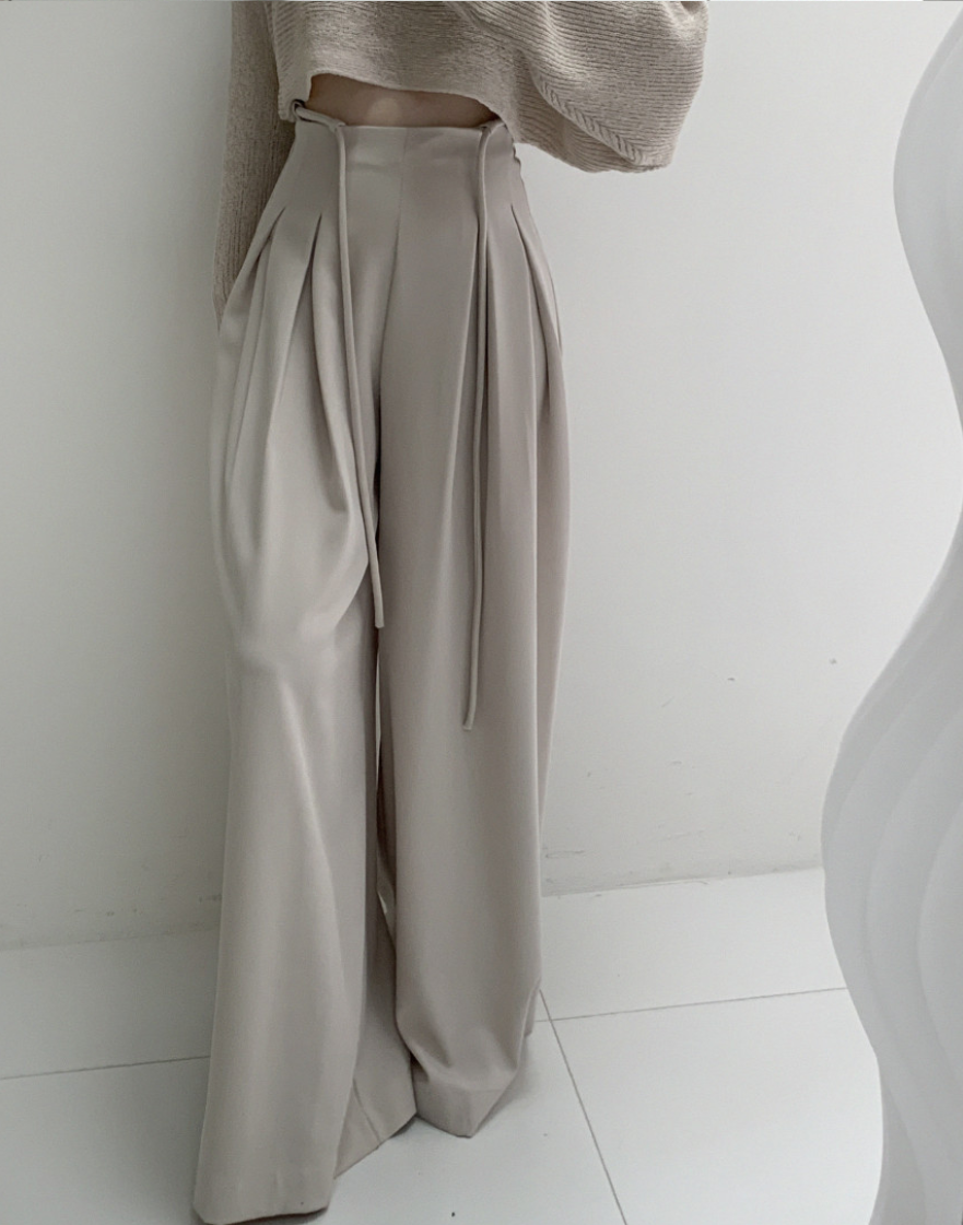 【即納 2/6(金)PM12:00～販売START】ハイウエストタックストレートパンツ