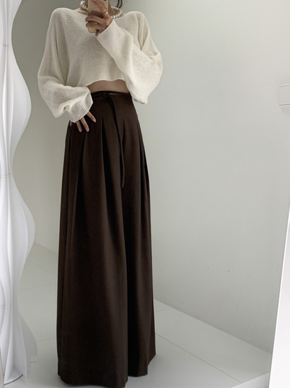 【即納 2/6(金)PM12:00～販売START】ハイウエストタックストレートパンツ