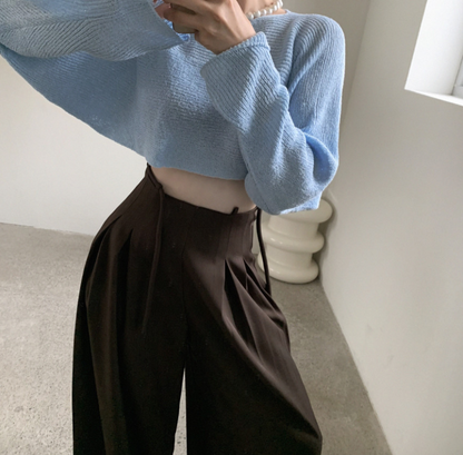 【即納 2/6(金)PM12:00～販売START】ハイウエストタックストレートパンツ