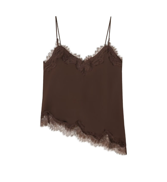 【即納】レースサテンキャミ