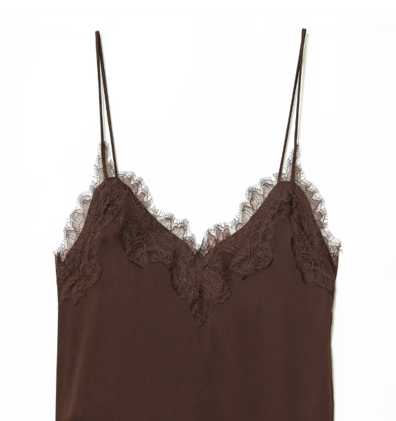 【即納】レースサテンキャミ