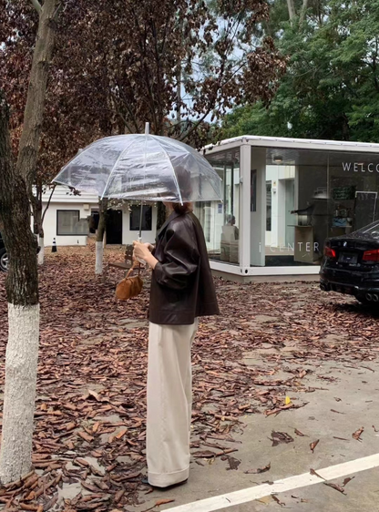 【即納】フェイクレザージャケット