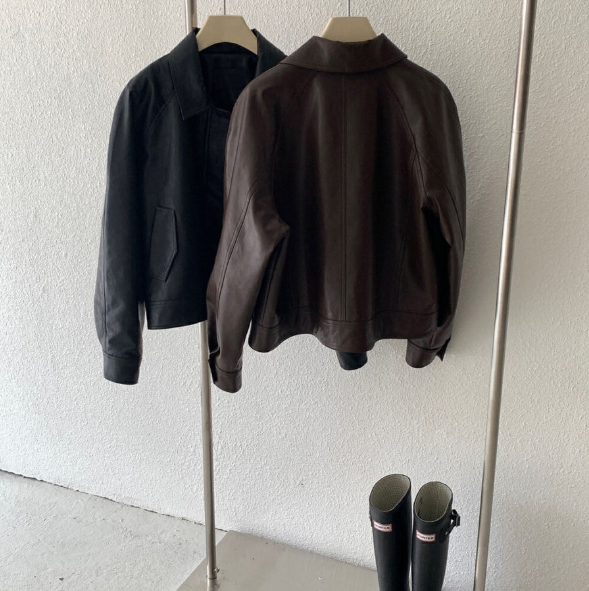 【即納】フェイクレザージャケット