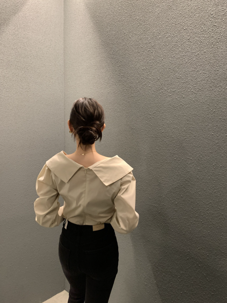 新作【即納】ワイドカラーデザインブラウス