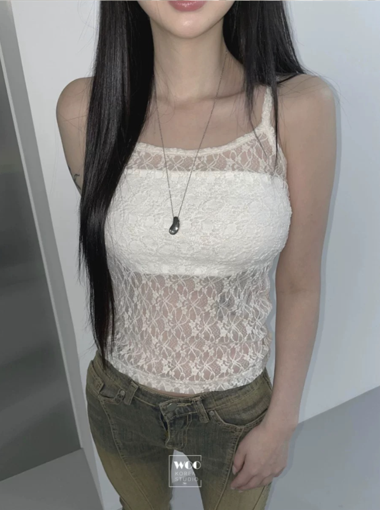 セット対象 | 2BUY10%OFF   【即納】レースキャミトップス
