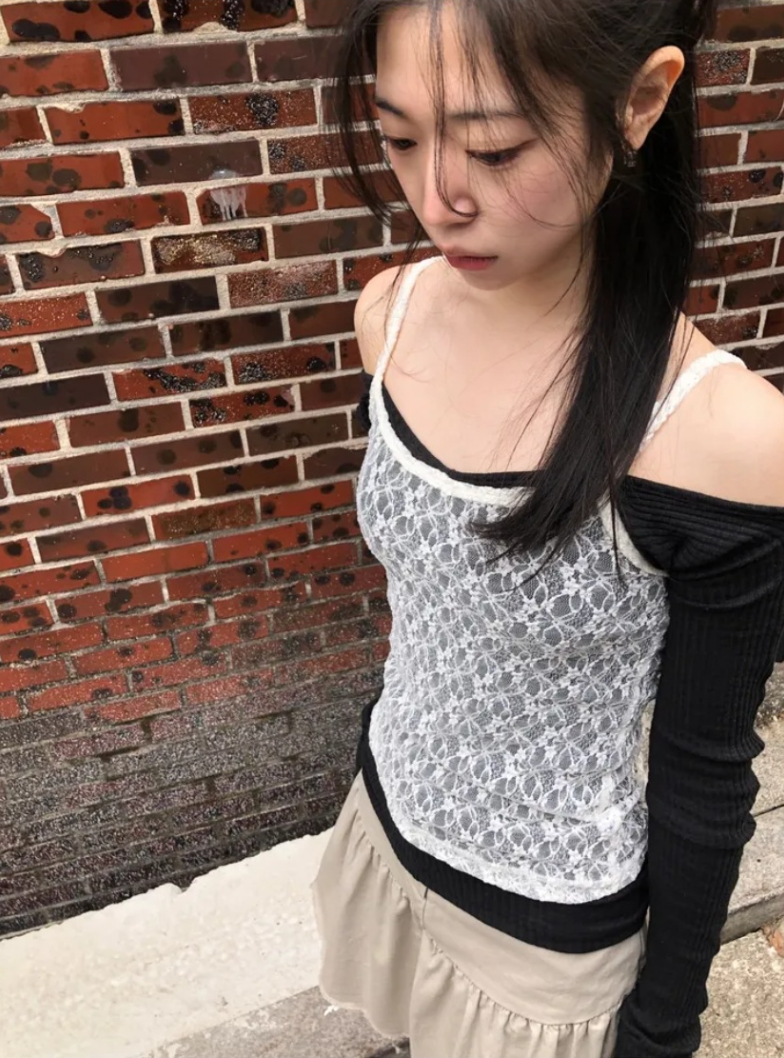 セット対象 | 2BUY10%OFF   【即納】レースキャミトップス
