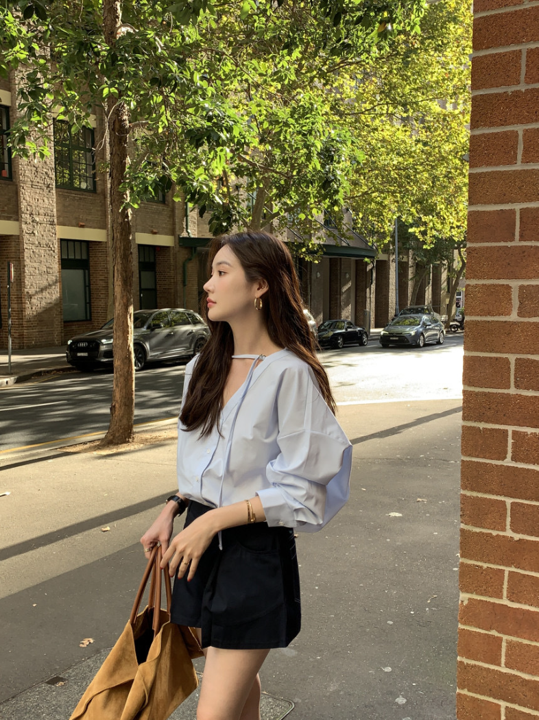 【即納】ネックストラップ デザインシャツブラウス