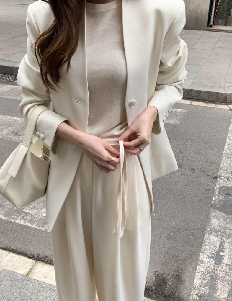 【新作 3/27(金)PM12:00～販売START】ミニマルノーカラーテーラードジャケット