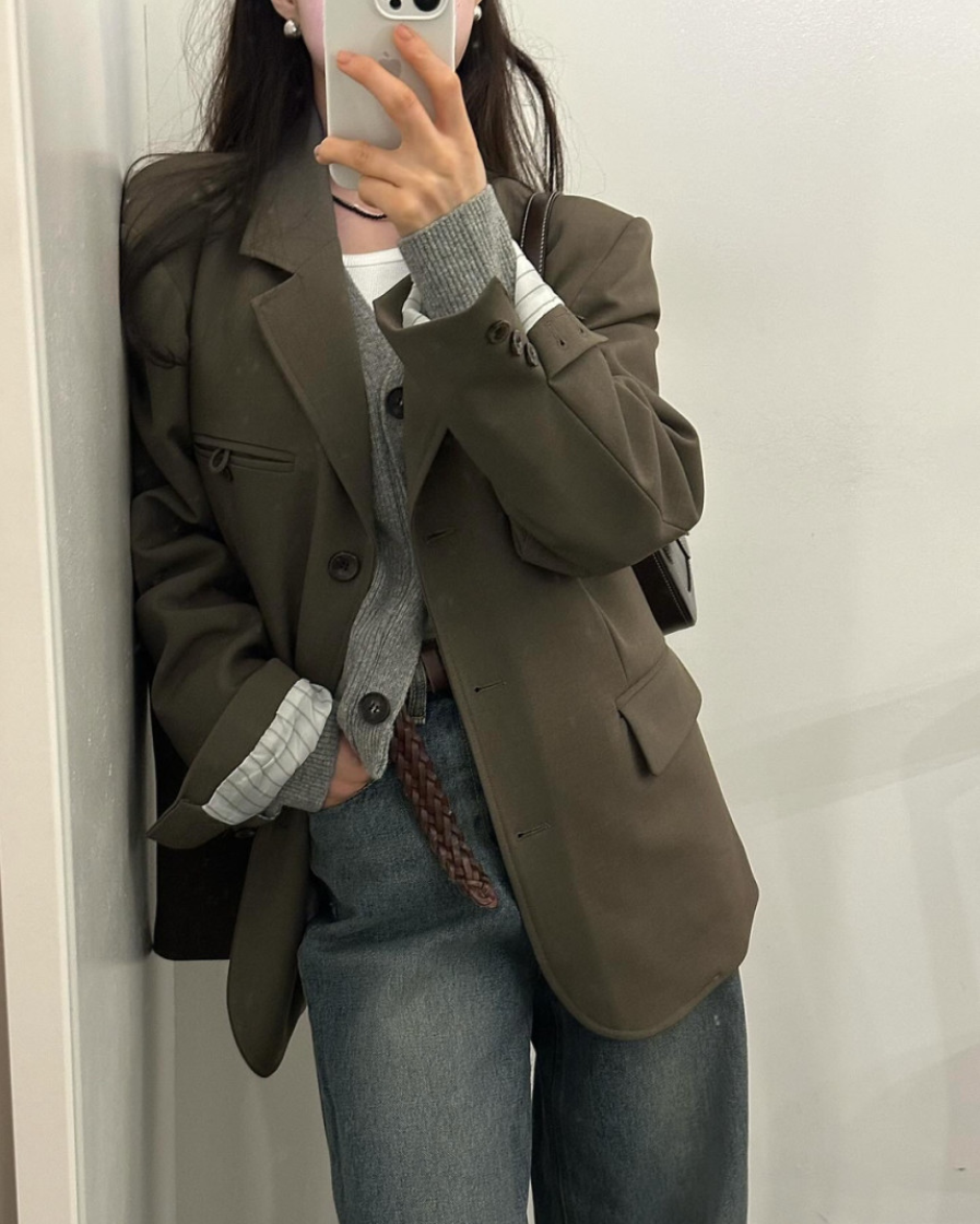 新作【即納】クラシックオーバーシルエットテーラードジャケット