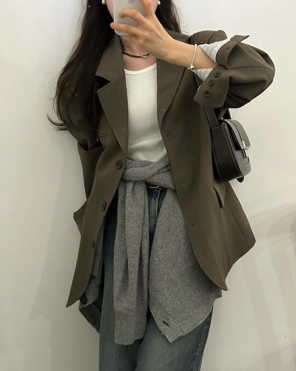 新作【即納】クラシックオーバーシルエットテーラードジャケット