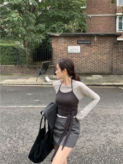 新作【即納】レイヤードリボンキャミトップス