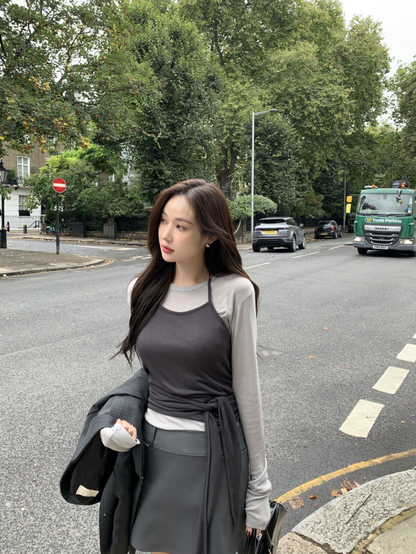 新作【即納】レイヤードリボンキャミトップス