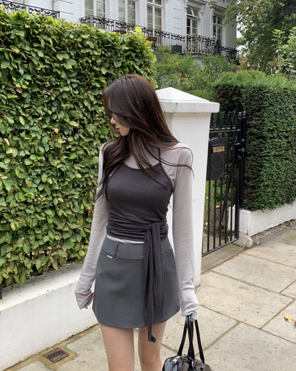 新作【即納】レイヤードリボンキャミトップス