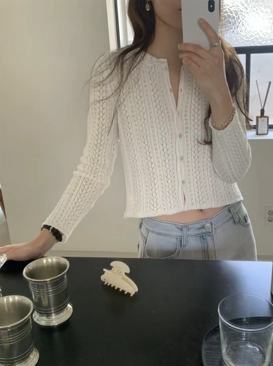 【新作】レースカラーニットカーディガン