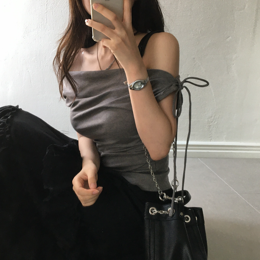 セット対象 | 2BUY10%OFF   【即納】ワンショルダー ギャザートップス