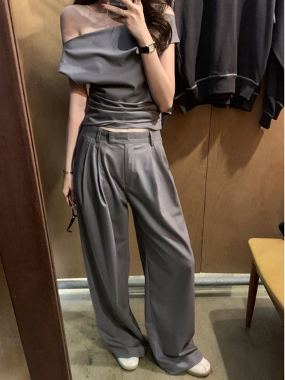 新作【即納 5/15(金)12:00～販売START】タックワイドスラックスパンツ［SET UP対応］