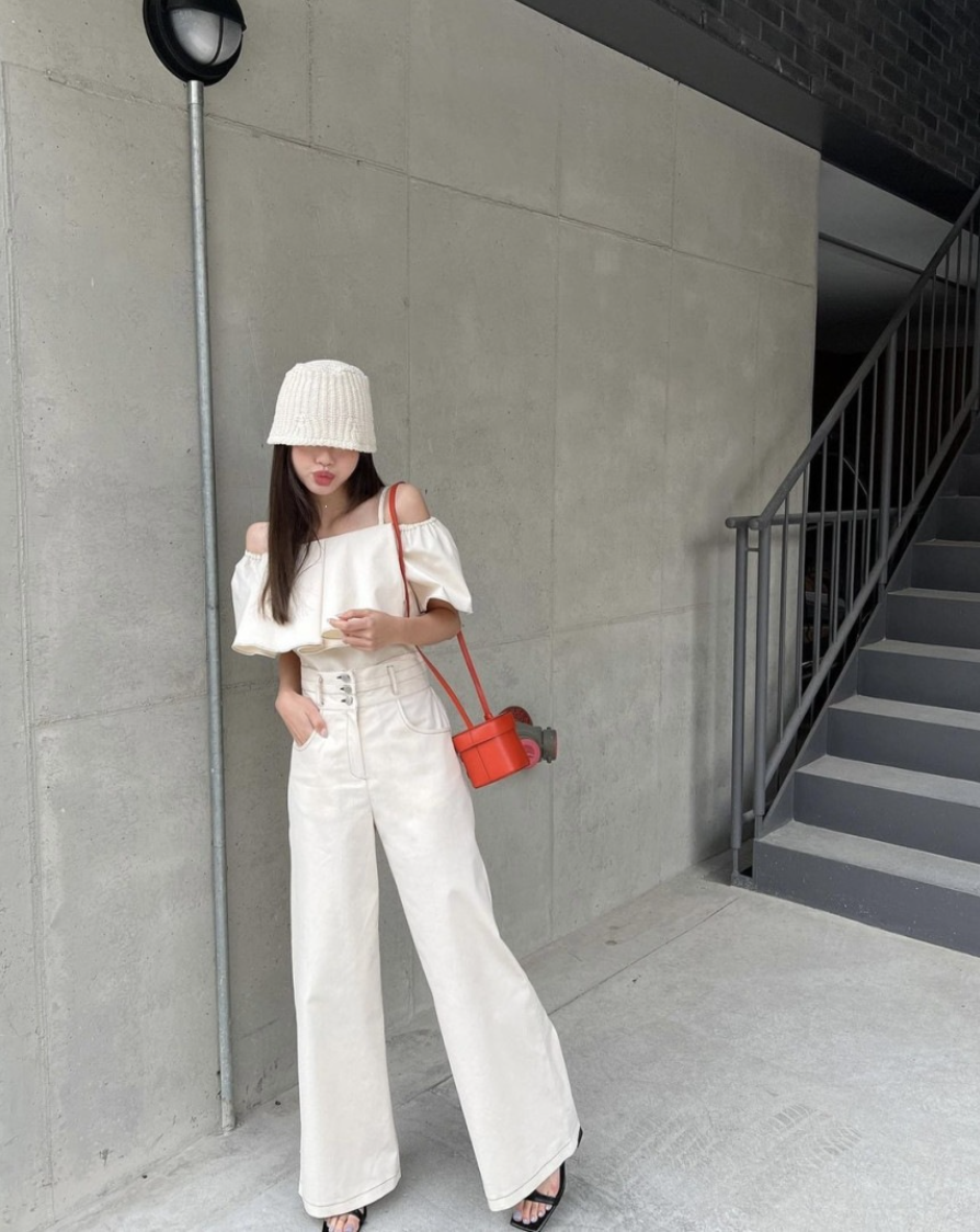 【即納】フリルキャミデニムセットアップ