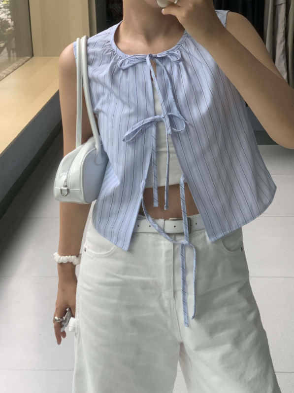 週末限定2BUY10%OFF｜新作【即納 6/19(金)12:00～販売START】フロントリボンエアリートップス