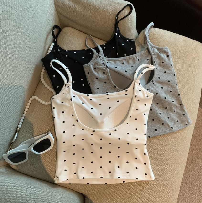 新作【即納 7/10(金)12:00～販売START】バックオープンドットキャミソール