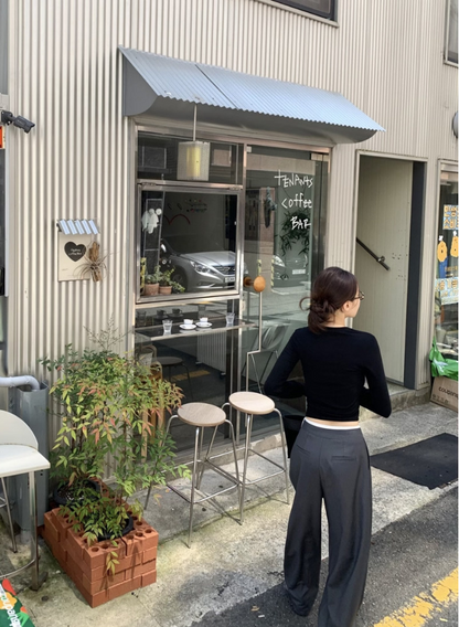 【即納】サイドリボン ワイドスラックス