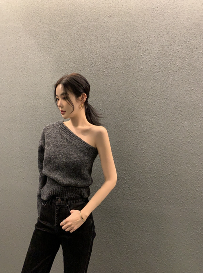 新作【即納 8/28(金)12:00～販売START】ワンショルダーニット