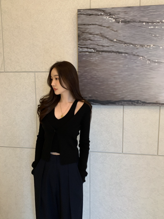 新作【即納 9/4(金)12:00～販売START】レイヤードリブニットカーディガン