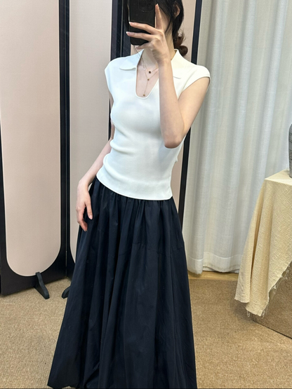 \ Limited Collection♡ /【即納】ノースリーブポロニット