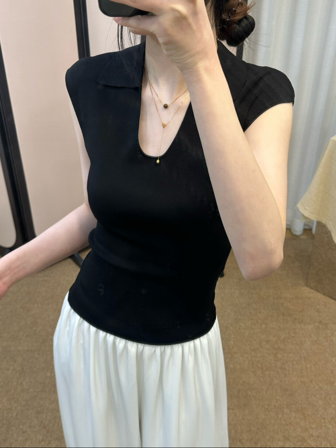 週末限定2BUY10%OFF｜新作【即納 6/19(金)12:00～販売START】ノースリーブポロニット