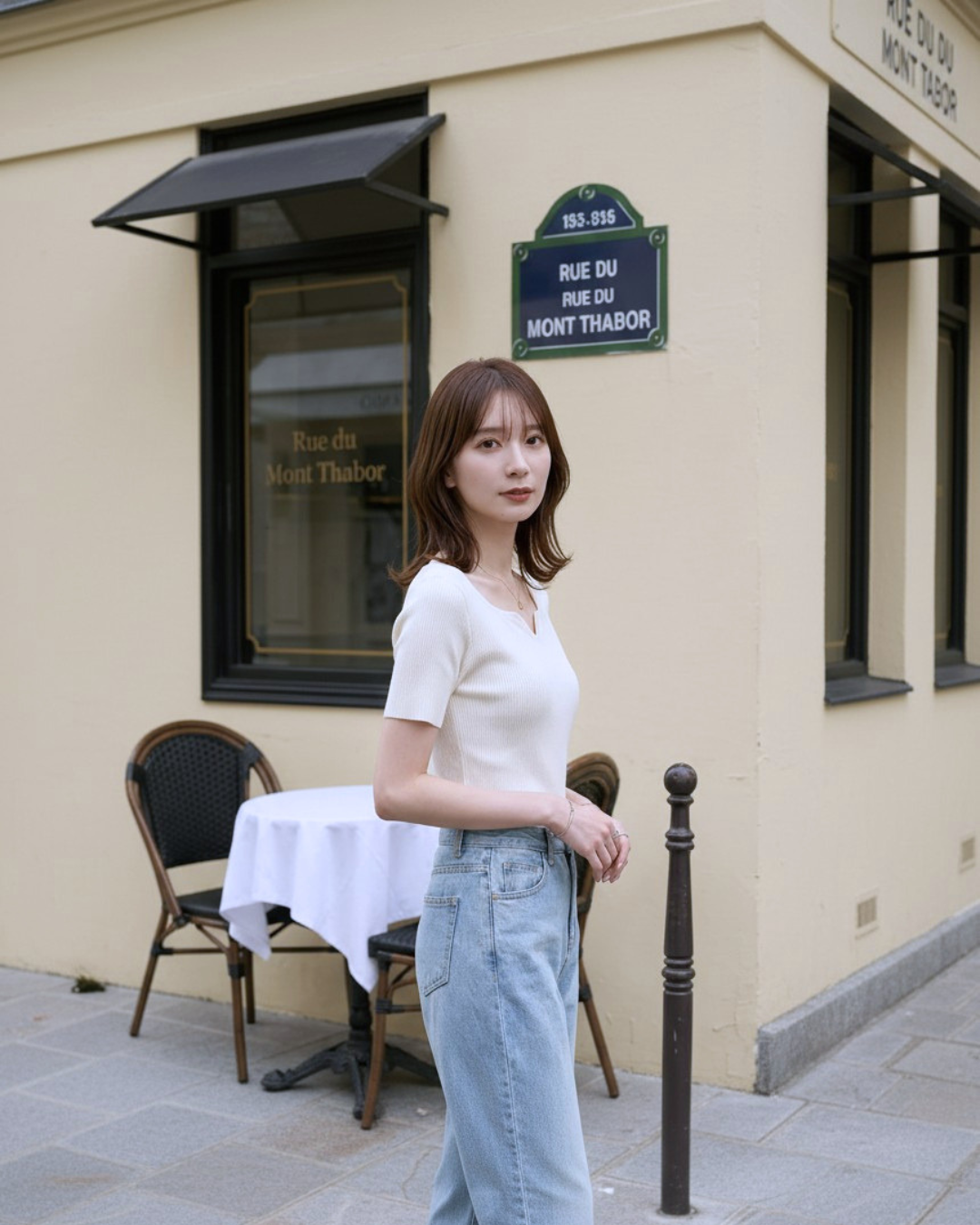 [ Influencer Recommend ]【即納】半袖カーブネックリブニットトップス