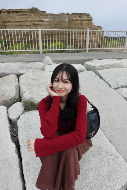 [ Influencer Recommend ]【即納】フロントカットアウトリブニットトップス