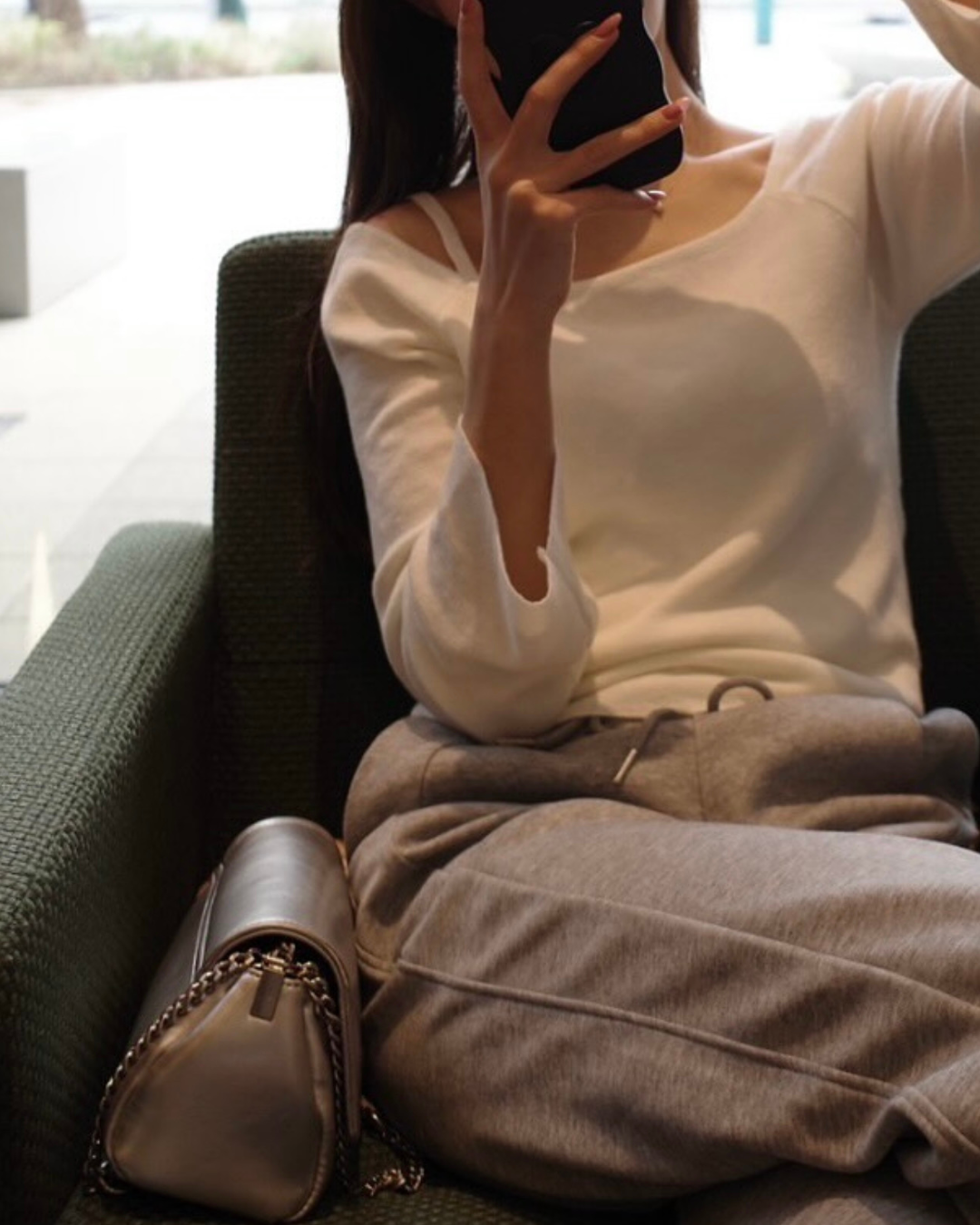 【即納】レイヤードオフショルダートップス