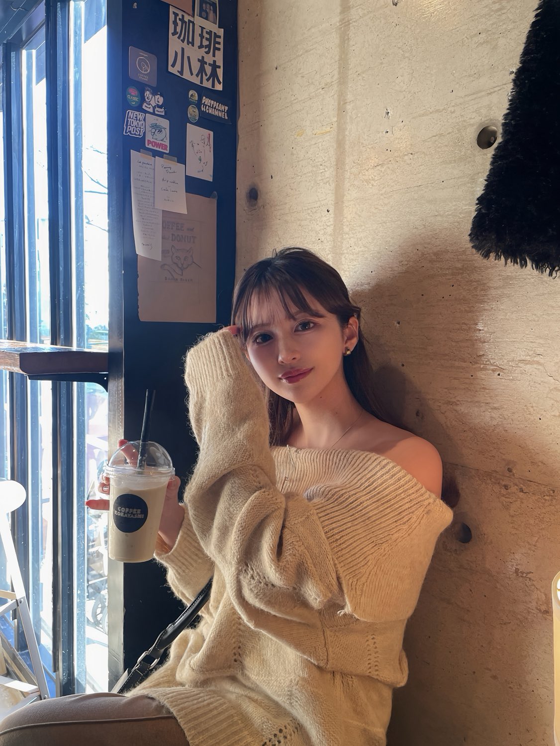 ［ SET ］オフショルダールーズニットプルオーバー×ティアードシフォンロングスカート