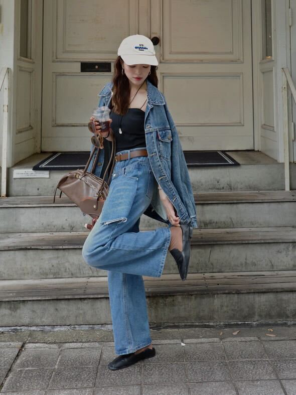 [ Influencer Recommend ] レイヤードデザインデニムパンツ