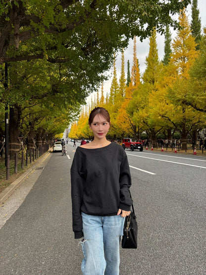 【即納】ワンショルスウェットトップス